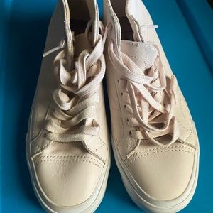 Vans pale pink high tops